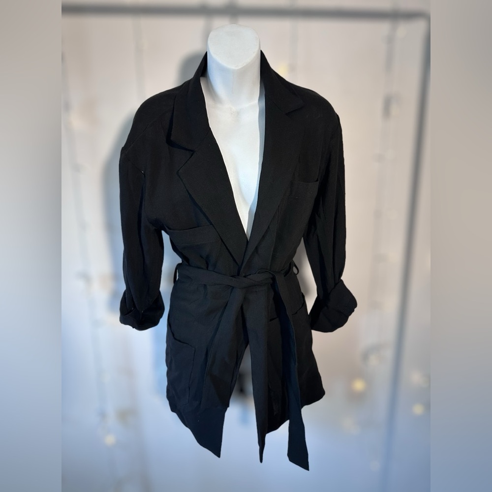 Massimo Dutti Lightweight Blazer Jacket With Tie Around Waist size XS